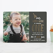 "Little Bow Tie" - Children's Birthday Party Invitations in Charcoal by Jessie Steury - Front
