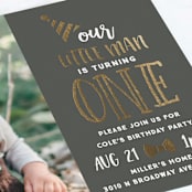 "Little Bow Tie" - Children's Birthday Party Invitations in Charcoal by Jessie Steury - Close-Up