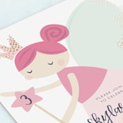 "glitter fairy" - Children's Birthday Party Invitations in Powder by peetie design - Close-Up
