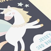 "Magical Pegasus" - Children's Birthday Party Invitations in Azure by peetie design - Close-Up
