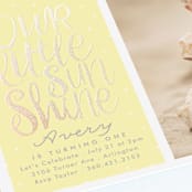 "Little Sunshine" - Children's Birthday Party Invitations in Daffodil by Karidy Walker - Close-Up