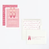 "Let's Plie" - Children's Birthday Party Invitations in Bubblegum by Jen Banks - Assembled