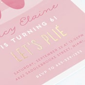 "Let's Plie" - Children's Birthday Party Invitations in Bubblegum by Jen Banks - Close-Up
