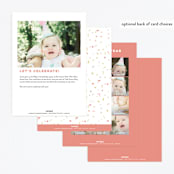 "Big Confetti 1" - Children's Birthday Party Invitations in Coral by fatfatin - Back of Card Options