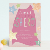 "Shero Party" - Children's Birthday Party Invitations in Carnation by Baumbirdy - Front