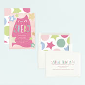 "Shero Party" - Children's Birthday Party Invitations in Carnation by Baumbirdy - Assembled