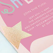 "Shero Party" - Children's Birthday Party Invitations in Carnation by Baumbirdy - Close-Up
