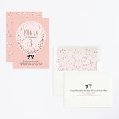 "Confetti Balloon" - Children's Birthday Party Invitations in Dusty Rose by Cass Loh - Assembled