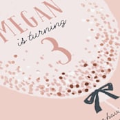 "Confetti Balloon" - Children's Birthday Party Invitations in Dusty Rose by Cass Loh - Close-Up