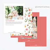 "Flower Crown Party" - Children's Birthday Party Invitations in Papaya by Susan Moyal - Back of Card Options