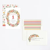 "Flower Crown Party" - Children's Birthday Party Invitations in Papaya by Susan Moyal - Assembled