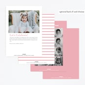 "Turning One" - Children's Birthday Party Invitations in Ebony by Kasia Labocki - Back of Card Options