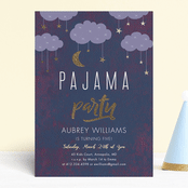 "PJ Party" - Children's Birthday Party Invitations in Midnight by Stellax Creative - Front