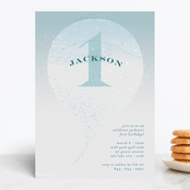 "whimsical balloon" - Children's Birthday Party Invitations in Teal by Phrosné Barwood - Front