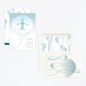 "whimsical balloon" - Children's Birthday Party Invitations in Teal by Phrosné Barwood - Assembled