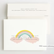 "Sparkly Rainbow" - Children's Birthday Party Invitations in Peach by Angela Thompson - FREE Recipient Addressing