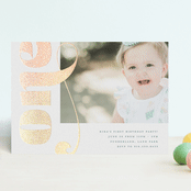 "Golden One" - Children's Birthday Party Invitations in Sparkle by Christie Garcia - Front