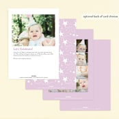 "Over the Moon" - Children's Birthday Party Invitations in Lavender by Itsy Belle Studio - Back of Card Options