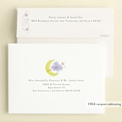 "Over the Moon" - Children's Birthday Party Invitations in Lavender by Itsy Belle Studio - FREE Recipient Addressing