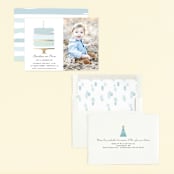 "Brushed Cake" - Children's Birthday Party Invitations in Sky by Oma N. Ramkhelawan - Assembled