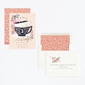 "Tea Party Cups" - Children's Birthday Party Invitations in Vanilla by Alethea and Ruth - Assembled