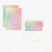 "unicorns" - Children's Birthday Party Invitations in Cotton Candy by Phrosné Barwood - Assembled