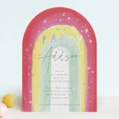 "Sparkling Rainbow" - Children's Birthday Party Invitations in Fruit Punch by Rebecca Durflinger - Front