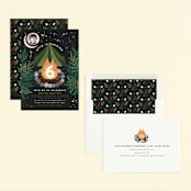 "Bonfire" - Children's Birthday Party Invitations in Onyx by Alethea and Ruth - Assembled