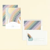 "Over the Rainbow" - Children's Birthday Party Invitations in Sherbet by Leah Bisch - Assembled