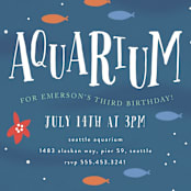 "To the Aquarium" - Children's Birthday Party Invitations in Deep Sea by Angela Garrick - Detail
