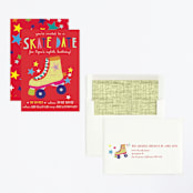 "Skate Date" - Children's Birthday Party Invitations in Ruby by Krista Messer - Assembled
