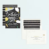 "Birthday Bake Off" - Children's Birthday Party Invitations in Chalkboard by Shiny Penny Studio - Assembled