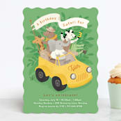 "birthday safari" - Children's Birthday Party Invitations in Grasshopper by Jennifer Wick - Front