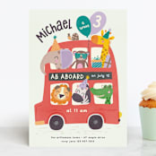 "Come Aboard" - Children's Birthday Party Invitations in Rust by Vera Lim - Front