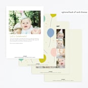"Happy Elephant" - Children's Birthday Party Invitations in Pebble by Vera Lim - Back of Card Options