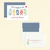 "robots" - Children's Birthday Party Invitations in Confetti by peetie design - Assembled