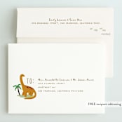 "Dino Zone" - Children's Birthday Party Invitations in Marshmallow by Everett Paper Goods - FREE Recipient Addressing