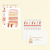 "Cake carry" - Children's Birthday Party Invitations in Strawberry Shortcake by Sarah Knight - Assembled