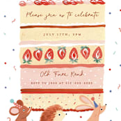 "Cake carry" - Children's Birthday Party Invitations in Strawberry Shortcake by Sarah Knight - Detail