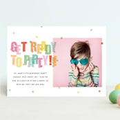 "Get Ready to Party" - Children's Birthday Party Invitations in Sprinkles by Stephanie Hawkes - Front