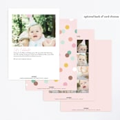 "Confetti Balloon" - Children's Birthday Party Invitations in Peony by Michelle Taylor - Back of Card Options