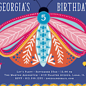 "Buggy" - Children's Birthday Party Invitations in Peony by Erin Deegan - Detail