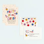 "my crib" - Children's Birthday Party Invitations in Rainbow by Jennifer Lew - Assembled