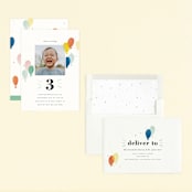 "balloon overlay" - Children's Birthday Party Invitations in Sea by Stephanie Hawkes - Assembled
