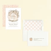 "Little Pumpkin" - Children's Birthday Party Invitations in Peach by Paper Sun Studio - Assembled