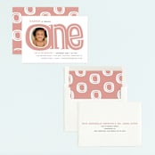 "BIG ONE" - Children's Birthday Party Invitations in Dusty Rose by Snow and Ivy - Assembled