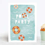 "Pool Party" - Children's Birthday Party Invitations in Palm Springs by Robert and Stella - Front