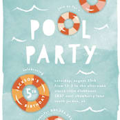 "Pool Party" - Children's Birthday Party Invitations in Palm Springs by Robert and Stella - Detail