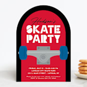"Skateboard" - Children's Birthday Party Invitations in Siren by Kacey Kendrick Wagner - Front