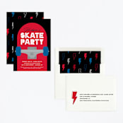 "Skateboard" - Children's Birthday Party Invitations in Siren by Kacey Kendrick Wagner - Assembled